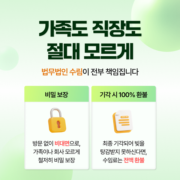 가족도 직장도 절대 모르게 법무법인 수림이 전부 진행합니다